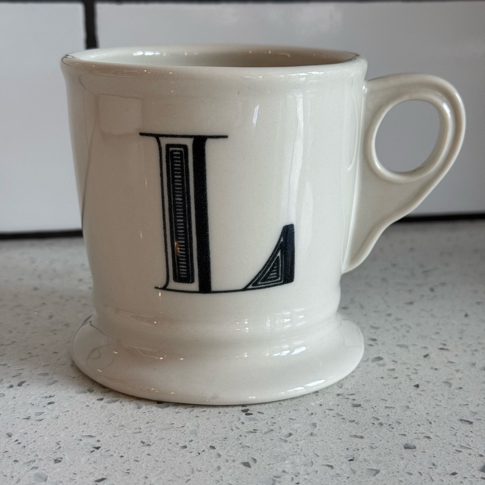Anthropologie Monogrammed White Mug
